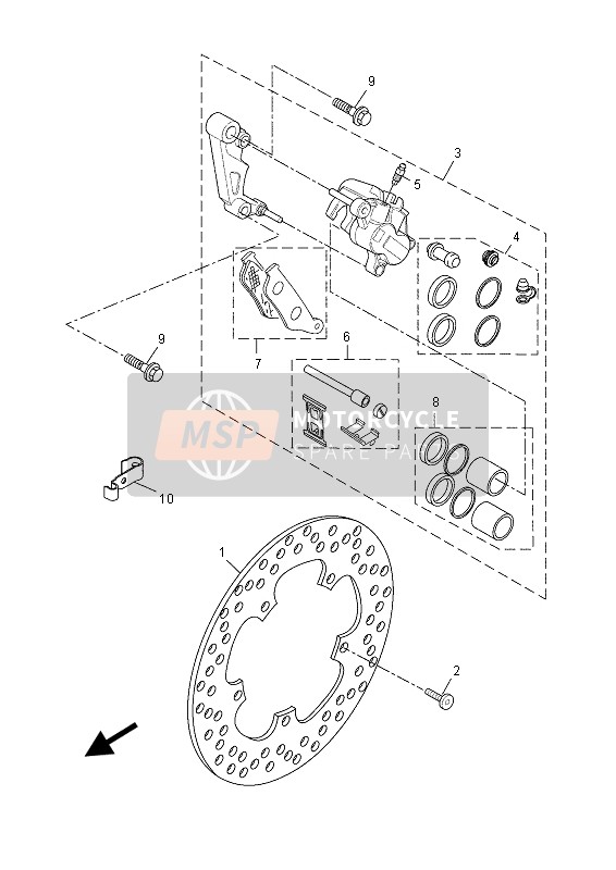 Yamaha YP125R (MBL2) 2015 Étrier de frein avant pour un 2015 Yamaha YP125R (MBL2)